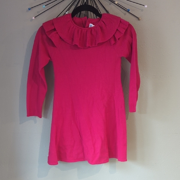 Jacadi Paris Wool Cashmere Pink Dress Girls Size 8 Long Sleeve